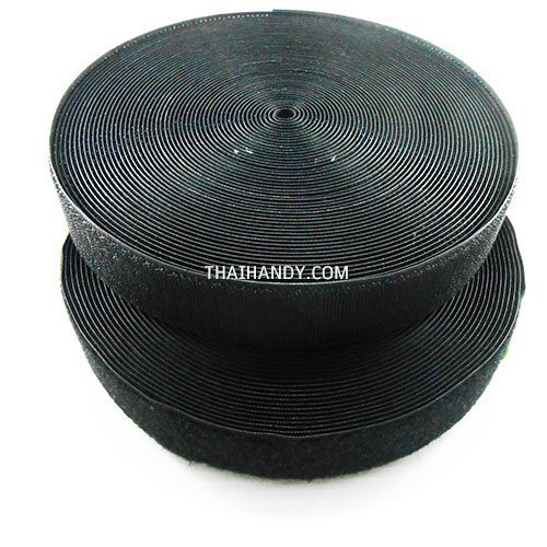 เมจิกเทปตีนตุ๊กแก คู่(ผู้เมีย) ขนาด 100 mm  บรรจุด้านละ 20 หลา สีดำ รูปเต็ม