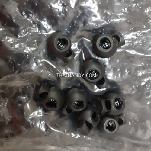 ตัวล็อคเชือก กลมกะโหลก ขนาดใหญ่ บรรจุ 100 อัน สีดำ รูปเต็ม