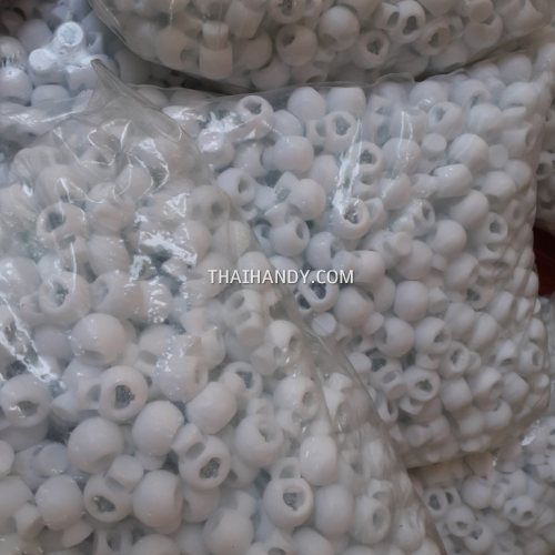 ตัวล็อคเชือก กลมกะโหลก ขนาดใหญ่ บรรจุ 1000 อัน สีขาว รูปเต็ม