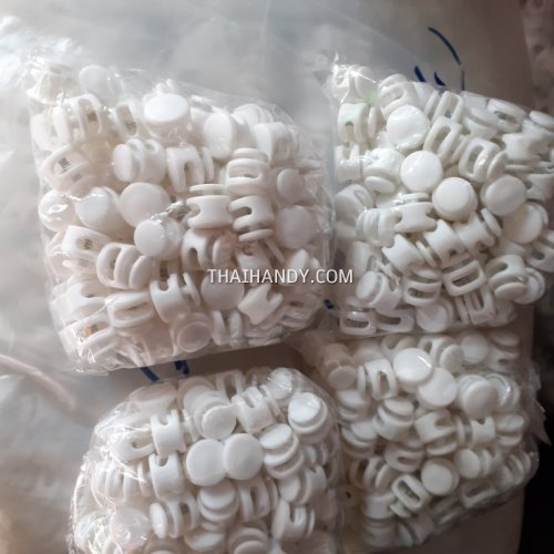 ตัวล็อคเชือก จานบิน ขนาดจิ๋ว บรรจุ 1000 อัน สีขาว รูปเต็ม