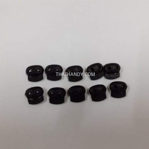 ตัวล็อคเชือก จมูกหมู ขนาดกลาง บรรจุ 10 อัน สีดำ รูปเต็ม