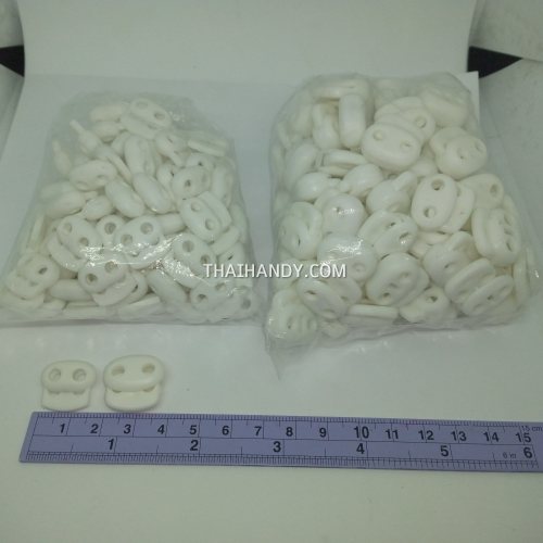 ตัวล็อคเชือก จมูกหมู ขนาดจิ๋ว บรรจุ 1000 อัน สีขาว รูปเต็ม