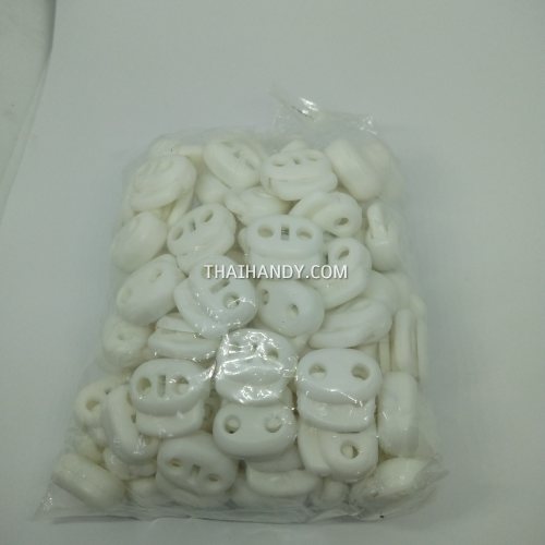 ตัวล็อคเชือก จมูกหมู ขนาดกลาง บรรจุ 100 อัน สีขาว รูปเต็ม