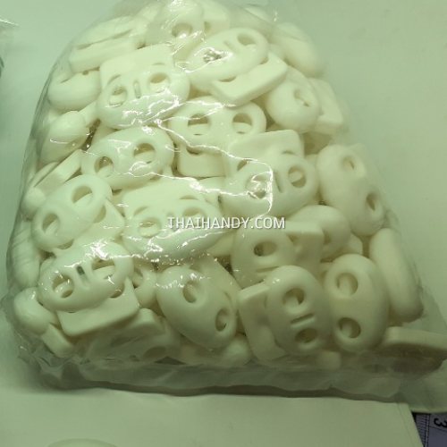 ตัวล็อคเชือก จมูกหมู ขนาดใหญ่ บรรจุ 1000 อัน สีสีขาว รูปเต็ม