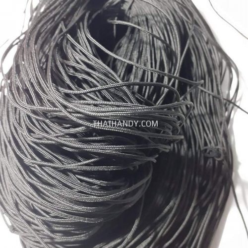 เชือกร่มมีไส้ แพ็ค ขนาด 3 mmผอม บรรจุ 1 กิโลกรัม สีดำ รูปเต็ม