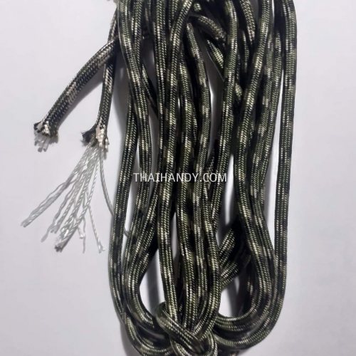 เชือกร่มมีไส้ แพ็ค ขนาด 4 mm  บรรจุ 500 กรัม สีเขียวขี้ม้าลายพราง รูปเต็ม