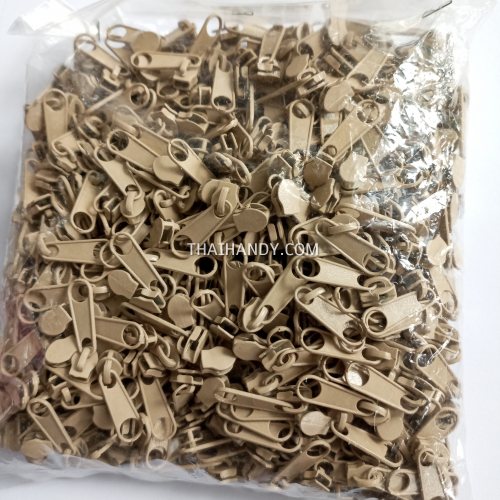 หัวซิปฟันไนลอน ป้าย ขนาดเบอร์ 3  บรรจุ 100 อัน สีเบจ รูปเต็ม