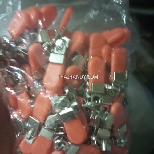 หัวซิปฟันไนลอน พลาสติก ขนาดเบอร์ 5  บรรจุ 100 อัน สีส้ม รูปเต็ม