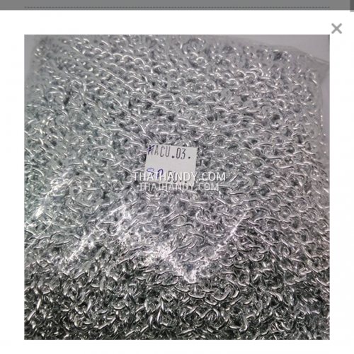 โซ่อลูมิเนียม  ACU03-165  ขนาด 8 mm  บรรจุ 50 เมตร สีเงิน รูปเต็ม