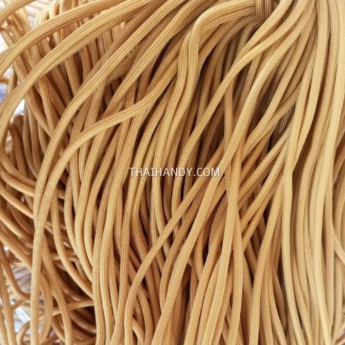 เชือกร่มมีไส้ แพ็ค ขนาด 3 mm  บรรจุ 500 กรัม สีกากีแกมทอง 341 รูปเต็ม