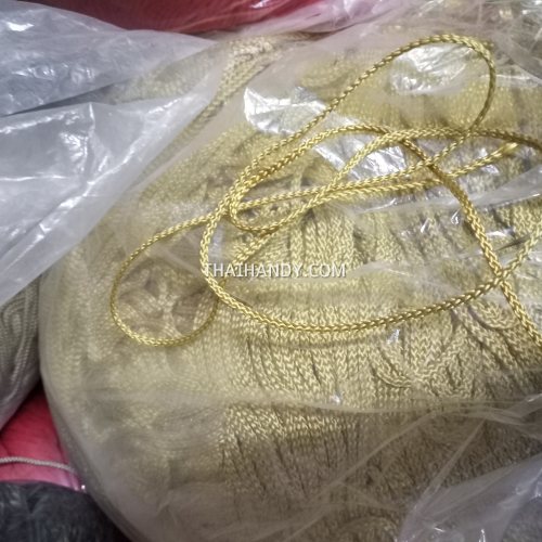 เชือกถักเปีย  PP  ขนาด 4 mm  บรรจุ 1 กิโลกรัม สีทอง รูปเต็ม