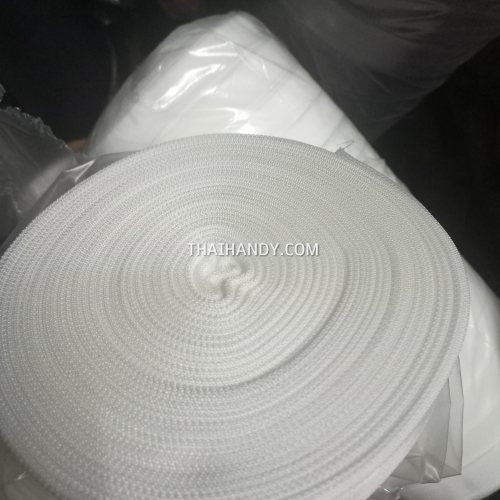 สายผ้า-ผ้ากุ๊น PP  ลายเวอร์จิ้น ขนาด 7 หุน บรรจุ 50 เมตร สีขาว รูปเต็ม