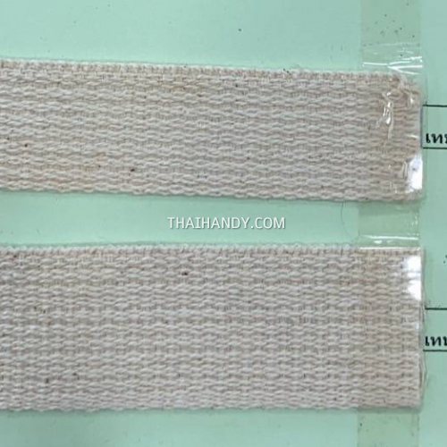 สายผ้า-ผ้ากุ๊น Cotton (ฝ้าย) ลูกฟูก ขนาด 1 นิ้ว บรรจุ 50 หลา สีด้ายดิบ รูปเต็ม