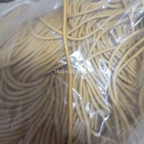 เชือกร่มมีไส้ แพ็ค ขนาด 4 mm  บรรจุ 1 เมตร สีกากีแกมทอง 341 รูปเต็ม