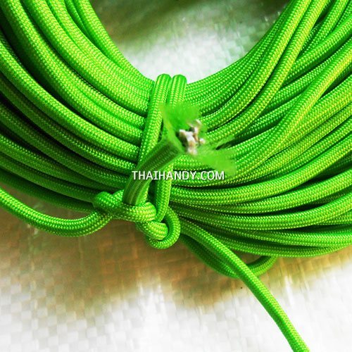 เชือกร่มมีไส้ แพ็ค ขนาด 8 mm  บรรจุ 1000 กรัม สีเขียวตอง รูปเต็ม