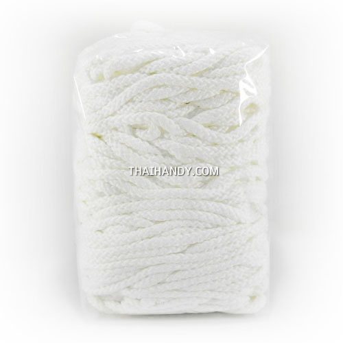 เชือกถักเปีย  PP  ขนาด 7 mm  บรรจุ 1 กิโลกรัม สีขาว รูปเต็ม