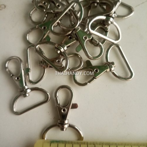 คอหมาโลหะหนา ดีด ขนาด 2.5x4.2 cm  บรรจุ 10 อัน สีนิเกิ้ล รูปเต็ม